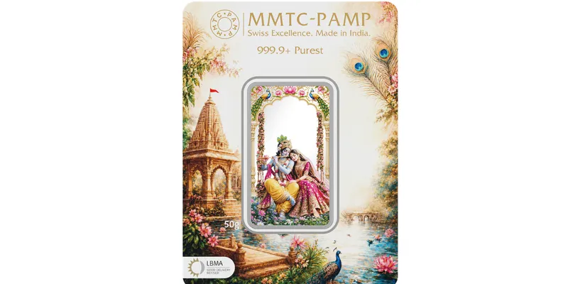 MMTC-PAMP Launches 50g Radha Krishna Silver Bar Crafted in 999.9+ Pure Silver